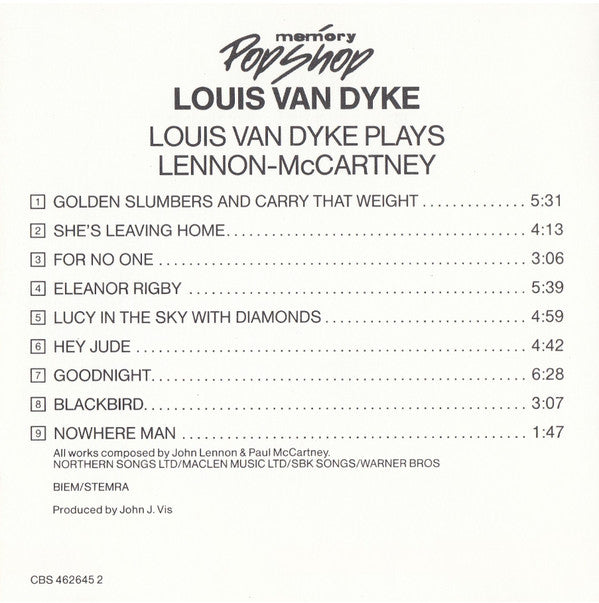 Louis van Dijk : Louis van Dyke Plays Lennon-McCartney (CD, Album, RE)