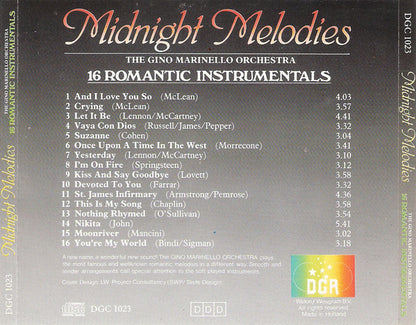 The Gino Marinello Orchestra : Midnight Melodies - 16 Romantic Instrumentals (CD, Album)