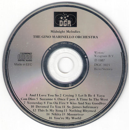 The Gino Marinello Orchestra : Midnight Melodies - 16 Romantic Instrumentals (CD, Album)