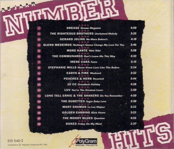 Various : 25 Jaar Number 1 Hits (CD, Comp)