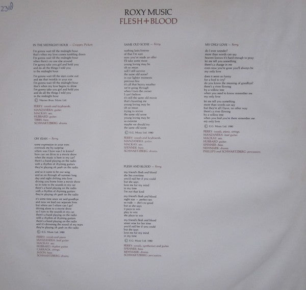 Roxy Music : Flesh + Blood (LP, Album)