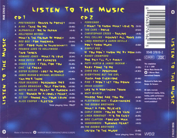 Various : Listen To The Music (2xCD, Comp)