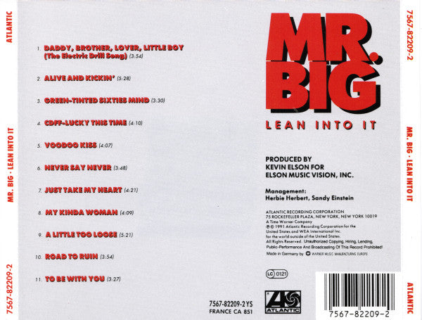 Mr. Big : Lean Into It (CD, Album)