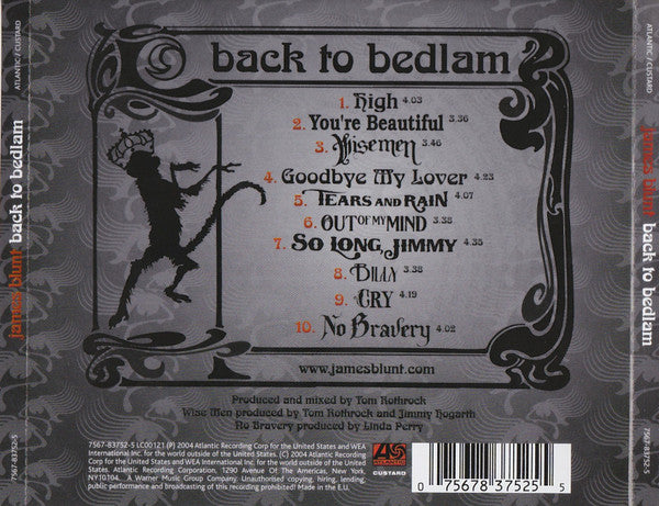 James Blunt : Back To Bedlam (CD, Album)