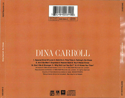 Dina Carroll : So Close (CD, Album)