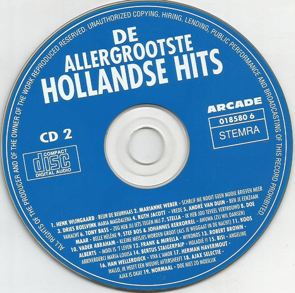 Various : De Allergrootste Hollandse Hits (2xCD, Comp)