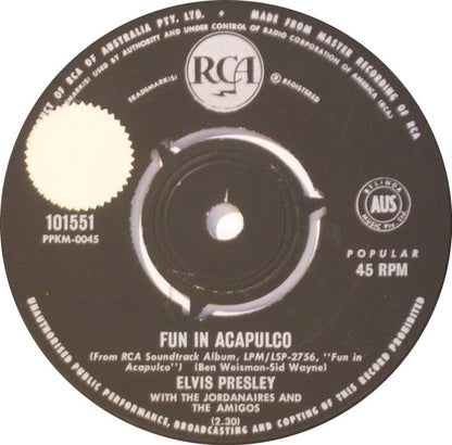 Elvis Presley : Fun In Acapulco (7", Single)