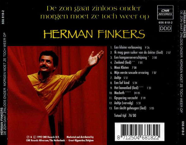 Herman Finkers : De Zon Gaat Zinloos Onder Morgen Moet Ze Toch Weer Op (CD)