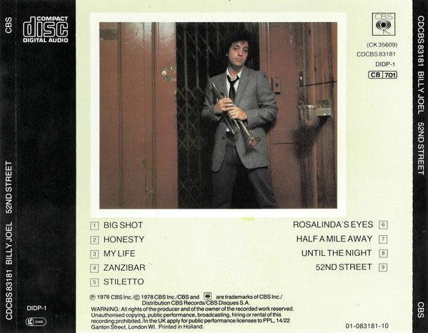 Billy Joel : 52nd Street (CD, Album, RE, RP)