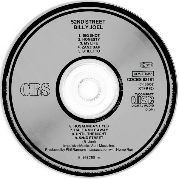 Billy Joel : 52nd Street (CD, Album, RE, RP)