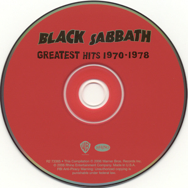 Black Sabbath : Greatest Hits 1970-1978 (CD, Comp, RM)