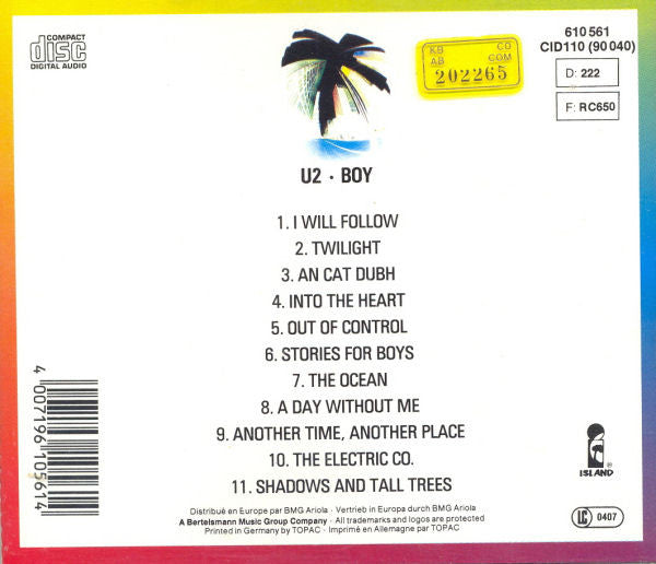 U2 : Boy (CD, Album, RE)