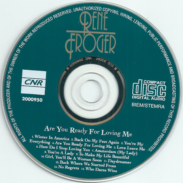 René Froger : Are You Ready For Loving Me (CD, Comp)