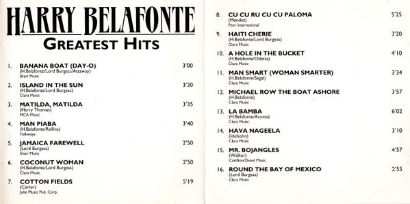 Harry Belafonte : Greatest Hits (CD, Comp)