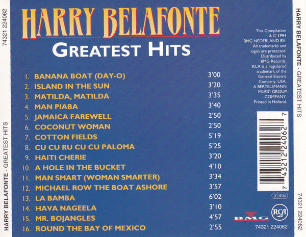 Harry Belafonte : Greatest Hits (CD, Comp)