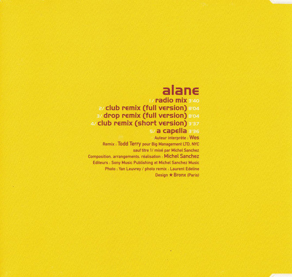 Wes : Alane (Todd Terry Remixes) (CD, Maxi)