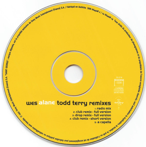 Wes : Alane (Todd Terry Remixes) (CD, Maxi)