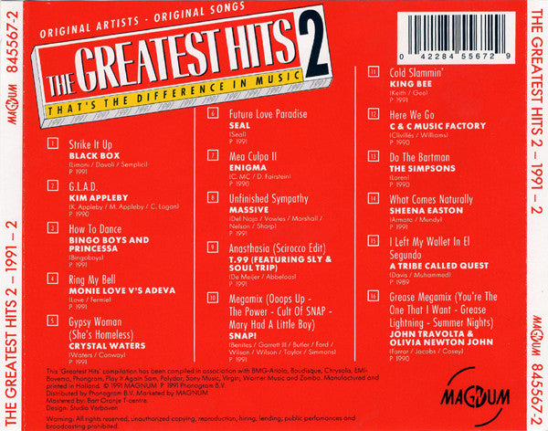 Various : The Greatest Hits 2 - 1991 - 2 (CD, Comp)