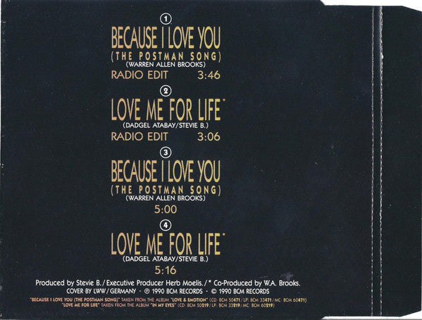 Stevie B : Because I Love You / Love Me For Life (CD, Maxi)