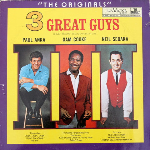 Paul Anka, Sam Cooke, Neil Sedaka : 3 Great Guys (LP, Comp, Mono)