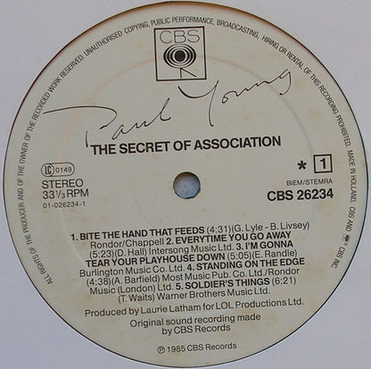 Paul Young : The Secret Of Association (LP, Album)