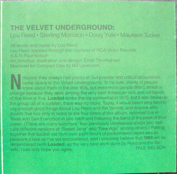 Velvet Underground* : 1969 - Velvet Underground Live With Lou Reed - Volume 2 (CD, Album)