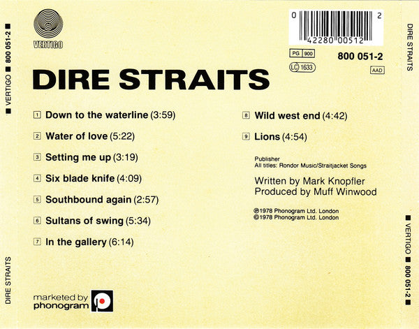 Dire Straits : Dire Straits (CD, Album, RE, Red)