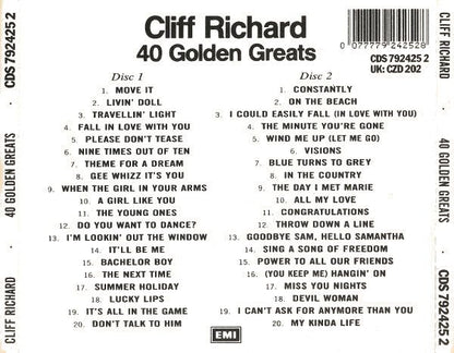 Cliff Richard : 40 Golden Greats (2xCD, Comp, Mono, RE)