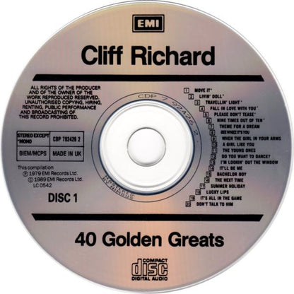 Cliff Richard : 40 Golden Greats (2xCD, Comp, Mono, RE)