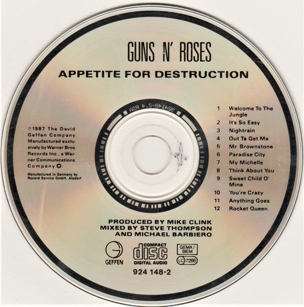 Guns N' Roses : Appetite For Destruction (CD, Album, RSA)