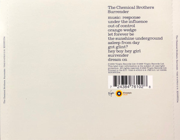 The Chemical Brothers : Surrender (CD, Album, RP)