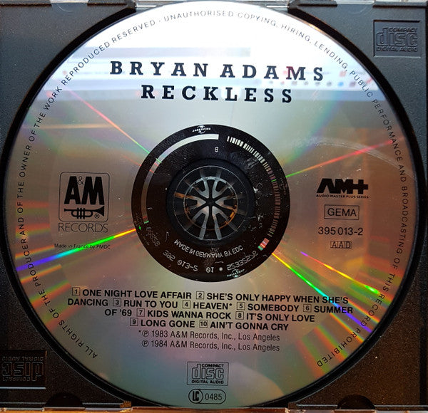 Bryan Adams : Reckless (CD, Album)