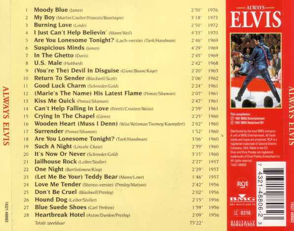 Elvis* : Always Elvis (The Dutch Album) (CD, Album, Comp, RM)