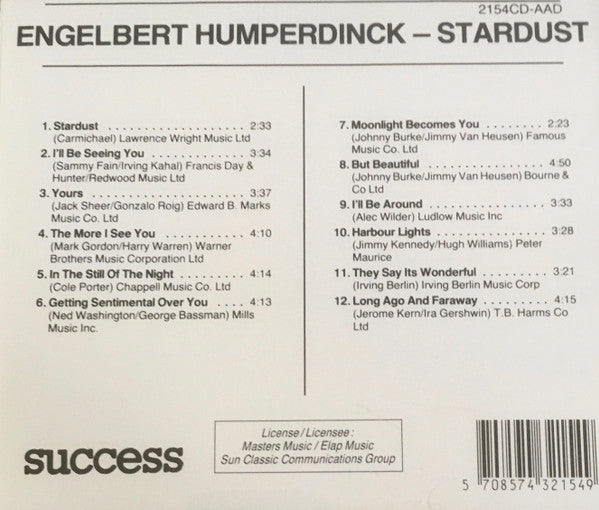 Engelbert Humperdinck : Stardust (CD, Comp)