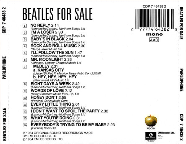 The Beatles : Beatles For Sale (CD, Album, Mono, RE)