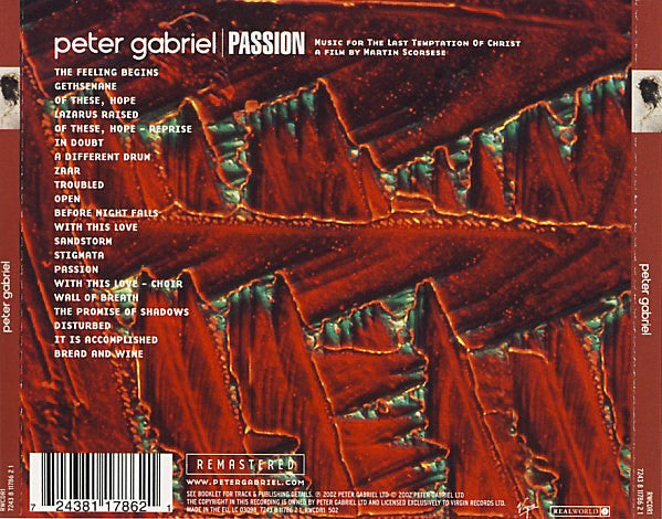 Peter Gabriel : Passion (CD, Album, RE, RM, RP)