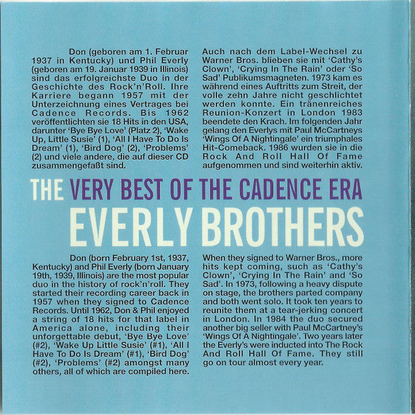 Everly Brothers : The Very Best Of The Cadence Era (CD, Album, Comp)