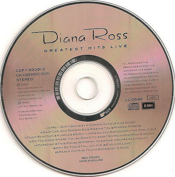 Diana Ross : Greatest Hits Live (CD, Album, RE)