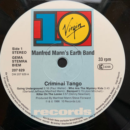 Manfred Mann's Earth Band With Chris Thompson : Criminal Tango (LP, Album)