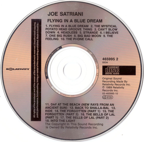 Joe Satriani : Flying In A Blue Dream (CD, Album, RE)