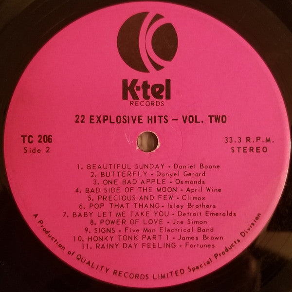 Various : 22 Explosive Hits - Volume Two (LP, Comp)