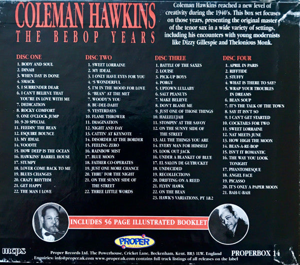 Coleman Hawkins : The Bebop Years (4xCD, Comp, RP)