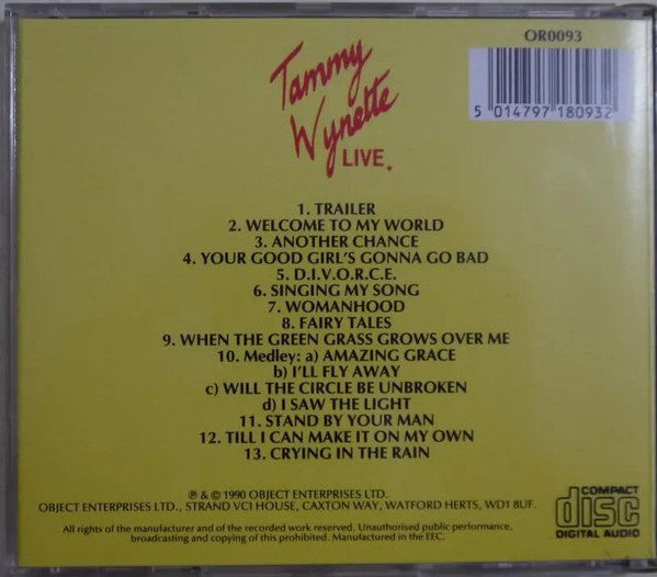 Tammy Wynette : Live (CD, Album)