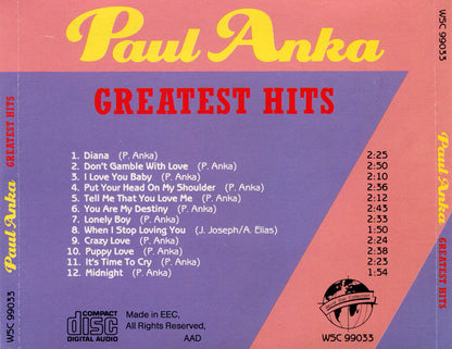 Paul Anka : Greatest Hits (CD, Comp)