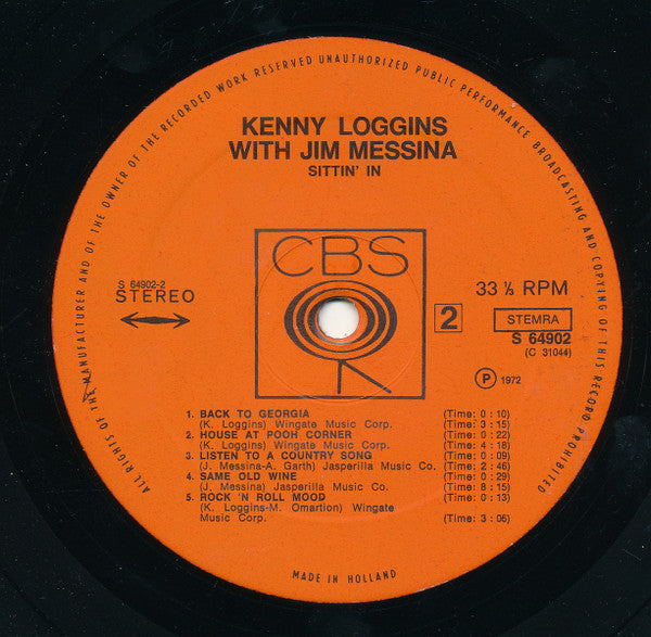 Kenny Loggins With Jim Messina* : Sittin' In (LP, Album)