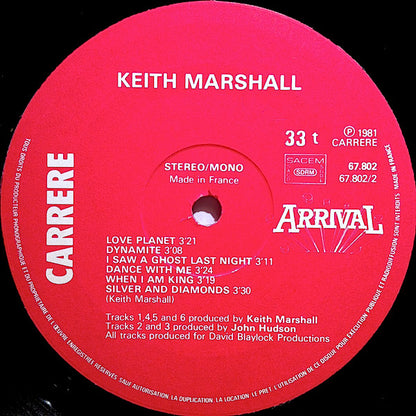 Keith Marshall : Keith Marshall (LP, Album)