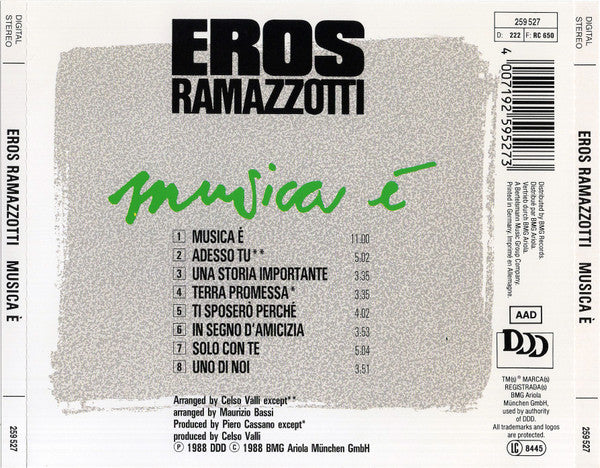 Eros Ramazzotti : Musica É (CD, Album)