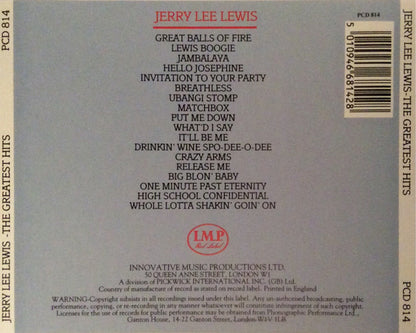 Jerry Lee Lewis : The Greatest Hits (CD, Comp, IMP)