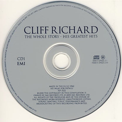 Cliff Richard : The Whole Story - His Greatest Hits (2xCD, Comp, RM)