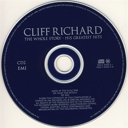 Cliff Richard : The Whole Story - His Greatest Hits (2xCD, Comp, RM)